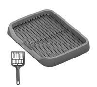 B Baosity Bac à Litière D'intérieur pour Chien avec Grilles Amovibles, Support pour Tapis d'apprentissage de La Propreté pour Chiots de Petite et Moyenn, Gris