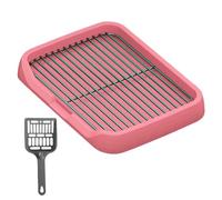 B Baosity Bac à Litière D'intérieur pour Chien avec Grilles Amovibles, Support pour Tapis d'apprentissage de La Propreté pour Chiots de Petite et Moyenn, Rose
