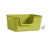 B Baosity Bac à Litière Ouvert, Bac à Litière à Tamis, Toilettes pour, Bac à Litière Portable et Facile à Transporter pour Chats D'intérieur, Vert