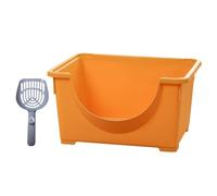 B Baosity Bac à Litière Ouvert pour Chat, Bac à Litière Ouvert pour Animaux de Compagnie, Bac à Litière Réutilisable pour Petits Animaux de Compagnie, Jaune