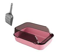 B Baosity Bac à Litière Ouvert pour Chatons, Grand Bac à Sable pour Chats, Accessoires pour Animaux de Compagnie, Conteneur à Litière, Bac à Litière Pou, Rose