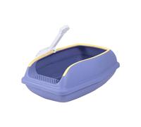 B Baosity Bac à Litière Portable pour Chat avec Bords Hauts, Semi-fermé et Facile à Nettoyer, pour Chats D'intérieur, L