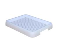 B Baosity Bac à Litière Portable pour Lapins avec Grille, Double Couche, pour Cobayes, Lapins et Autres Petits Animaux (, Etc.), Blanc