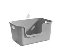 B Baosity Bac à Litière pour avec Ouverture sur Le Dessus, Bac à Litière à Cadre Haut, Bac à Litière pour Animaux de Compagnie, Gris