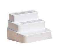 B Baosity Bac à Litière pour Chat avec Escalier Démontable, Polyvalent, Facile d'entretien, Séchage Rapide pour Chats âgés, Robuste et Lavable avec Grille, 3 Niveaux