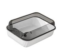 B Baosity Bac à Litière pour Chat, Toilettes pour Chat, Accessoires Anti-éclaboussures Amovibles, Semi-fermé, Haut, Facile à Nettoyer, Bac à Litière à Bords Hau, Blanche