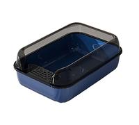 B Baosity Bac à Litière pour Chat, Toilettes pour Chat, Accessoires Anti-éclaboussures Amovibles, Semi-fermé, Haut, Facile à Nettoyer, Bac à Litière à Bords Hau, Bleu