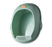 B Baosity Bac à Litière pour Chatons à Bords Hauts, Semi-Ouvert, Anti-éclaboussures et Profond, pour Chats de Moins de 7,5 Kg. Accessoires Inclus, Vert