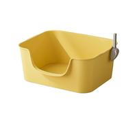 B Baosity Bac à Litière pour Chatons, Bac à Litière Ouvert pour Chatons, Toilettes pour Chats, Bac à Sable pour Animalerie, Jaune