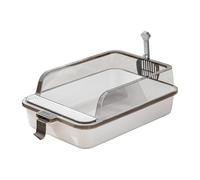B Baosity Bac à Litière pour Chats Litière Bac Toilette Bac à Sable Pan Litière Ouvert Matière PP Facile à Nettoyer Adapté Aux Petits Animaux Chats Chiens, Blanc