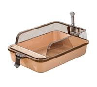 B Baosity Bac à Litière pour Chats Litière Bac Toilette Bac à Sable Pan Litière Ouvert Matière PP Facile à Nettoyer Adapté Aux Petits Animaux Chats Chiens, Brun