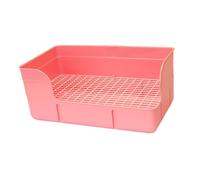 B Baosity Bac à Litière pour Lapin d'angle, Facile à Nettoyer, Bac à Rectangulaire, Toilettes pour Petits Animaux, Apprentissage de La Propreté, Rose