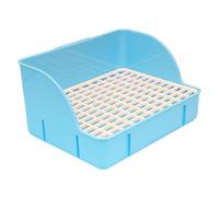 B Baosity Bac à Litière pour Lapin en Cage, Bac d'apprentissage de La Propreté pour Animaux de Compagnie, Bac à Litière d'angle pour Hamster, Maille PP Bleue