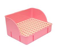 B Baosity Bac à Litière pour Lapin en Cage, Bac d'apprentissage de La Propreté pour Animaux de Compagnie, Bac à Litière d'angle pour Hamster, Maille PP Rose