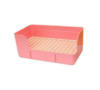 B Baosity Bac à Litière pour Lapins, Apprentissage de La Propreté, Bac à Litière d'angle, Grille pour Cochons d'Inde, Lapins et Rats, Rose