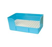 B Baosity Bac à Litière pour Lapins, Apprentissage de La Propreté, Bac à Litière d'angle, Grille pour Cochons d'Inde, Lapins et Rats, Bleu