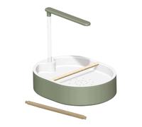 B Baosity Baignoire pour Perroquets avec Pompe à Jouets, Facile à Installer, avec Perchoirs en Bois, Boîte de Douche Automatique pour Perruches Ondulées, Insépa, Pommeau de Douche Vert