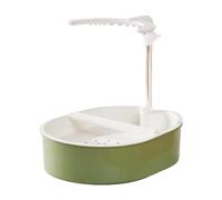B Baosity Bain d'oiseaux Automatique, Accessoire Spacieux pour Cage, Bain d'oiseaux Automatique avec Perchoir, Tête de Pulvérisation Blanche