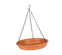 B Baosity Bain d'oiseaux Suspendu D'extérieur avec Crochet et Chaîne, Décoration de Jardin Multifonctionnelle, Mangeoire Décorative pour Oiseaux, Arbre, Rouge Brique, 24.6x5.1x45.1 Cm