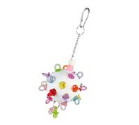 B Baosity Balle à Mâcher pour Perroquets, Jouet Suspendu pour Cage, Anti-Ennui, Accessoires de Nidification, Balle de Recherche de Nourriture pour Pinsons, Blanc Longueur 23 cm