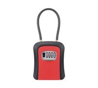 B Baosity Boîte à Clé Sécurisée Boîte de Rangement à Code Serrure à Combinaison Portable Fonction Chaîne Amovible Convient à Maison Bureau Voiture, Rouge