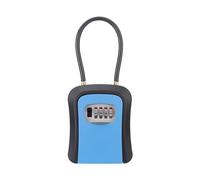 B Baosity Boîte à Clé Sécurisée Boîte de Rangement à Code Serrure à Combinaison Portable Fonction Chaîne Amovible Convient à Maison Bureau Voiture, Bleu
