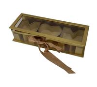 B Baosity Boîte à Fleurs Vide, Boîte à Savon Fleurie, Composition Florale pour La Fête Des Mères, Boîte Cadeau Tendance à Remplir pour Décorations DI, or