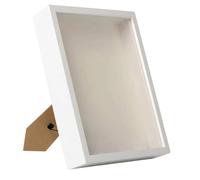 B Baosity Boîte à Souvenirs En Bois Rustique, Présentoir pour Fleurs Séchées, Cadre Photo pour œuvres D'art, Décoration Intérieure, Blanc