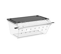 B Baosity Boîte d'alimentation pour Reptiles, Terrarium Professionnel 24,5 X 16 X 10,5 Cm, Cage de Transport Transparente pour Animaux, Noir