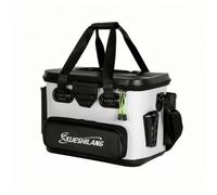 B Baosity Boîte de Pêche Organiseur d'Accessoires Coffret à Appâts Valise à Outils EVA avec Fentes pour Cannes et Couvercle Ajusté Mobilité Banque Bateau, Blanc, Moyen