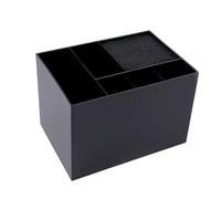 B Baosity Boîte de Rangement de Coiffure, Conteneur de Ciseaux de Styliste, Boîte de Rangement D'outils de Coiffure pour Peignes, Clips de Coiffure à Domicile, Noir 6 grilles