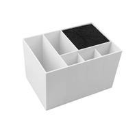B Baosity Boîte de Rangement de Coiffure, Conteneur de Ciseaux de Styliste, Boîte de Rangement D'outils de Coiffure pour Peignes, Clips de Coiffure à Domicile, Blanc 6 grilles