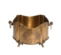B Baosity Boîte Rangement En Laiton Gravé |, Récient En Laiton à Bord Décoratif, pr Coole, 20x16x12cm, Seau Rangement A