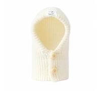 B Baosity Bonnet Tricoté avec Boutons Coupe-Vent, Blanc, Blanc, M