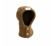 B Baosity Bonnet Tricoté avec Boutons Coupe-Vent, Marron, Marron, S