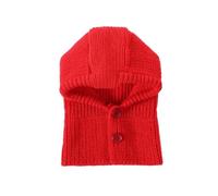 B Baosity Bonnet Tricoté avec Boutons Coupe-Vent, Rouge, Rouge, L