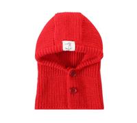 B Baosity Bonnet Tricoté avec Boutons Coupe-Vent, Rouge, Rouge, M