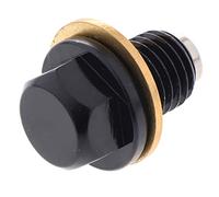 B Baosity Bouchon de Vidange d'huile en Aluminium Anodisé M12 x 1.5, Universel pour la Plupart des Moto, 25 × 22 × 22 mm - Noir