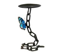 B Baosity Bougeoir Chaîne Papillon Centre de Table Fer Élégant Support Ornement Décoration Maison Créatif Adapté Salon Salle à Manger Chambre Restaurant, Papillon Bleu
