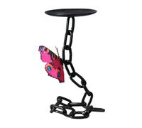 B Baosity Bougeoir Chaîne Papillon Centre de Table Fer Élégant Support Ornement Décoration Maison Créatif Adapté Salon Salle à Manger Chambre Restaurant, Papillon Rose