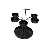 B Baosity Bougeoir en Fer, Porte-Bougies Rétro à 5 Coupelles, Candélabre Décoratif pour Table, Fête Ou Cheminée.