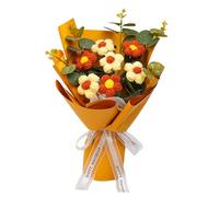 B Baosity Bouquet de Fleurs Au Crochet, Bouquet de Fleurs Tricoté, Décoration Artificielle, Fleurs Tissées à La Main - Des Articles Uniques Faits Main pour Déco, jaune