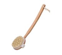 B Baosity Brosse de Bain pour Le Dos Goupillon de Outil de Bain En Bois avec Poignée Longue et Poils Doux pour Un Nettoyage Facile et Complet Adapté Pou, 42 Cm X 11 Cm