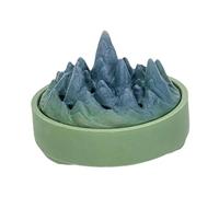 B Baosity Brûleur D'Encens Censoir En Forme de Montagne Porte-encens Ornement Décoratif En Céramique avec Couvercle Adapté pour Le Salon La Salle de Méditation, Vert