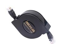 B Baosity Câble Ethernet Rétractable Flat Cat 6 pour WiFi, Routeur, Modem, Bureau, Ordinateur Portable, Macbook, Xbox, Switch Box - Noir 1m