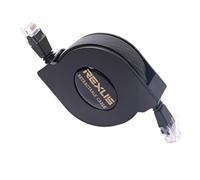 B Baosity Câble Ethernet Rétractable Flat Cat 6 pour WiFi, Routeur, Modem, Bureau, Ordinateur Portable, Macbook, Xbox, Switch Box - Noir 1m