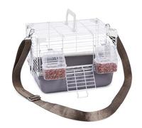 B Baosity Cage de Transport Oiseau Cage Transportable Oiseau Cage Déplacement Cage Voyageur avec Ventilation Continue et Plateau Amovible Adaptée pour Déplacements Expositions, Gris, Gris