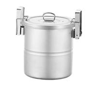 B Baosity Camping Casserole Ensemble de Camping Portable Casserole de Cuisson à Vapeur Poêle Antiadhésive avec Couvercle Batterie de Cuisine en Acier, 1 à 2 Personnes