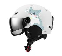 B Baosity Casque de Lunettes Détachables Casque Snowboard Ajustable Accessoires Casque Hiver Protection Tête Matière Robuste Coussin Amovible, Blanc, m
