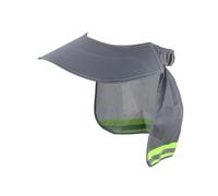 B Baosity Casque de Sécurité à Large Bord, Protection Solaire Légère pour Le Cou avec Bande Réfléchissante pour L'été, Chapeau de Sécurité, Extérieur, Gris